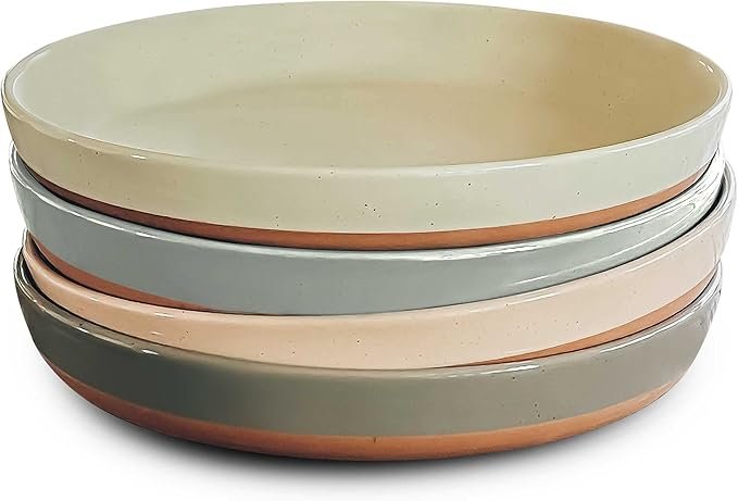 Mora Ceramics 35 oz Ceramic Flat Pasta Bowl Set – Superior Kitchen Essential